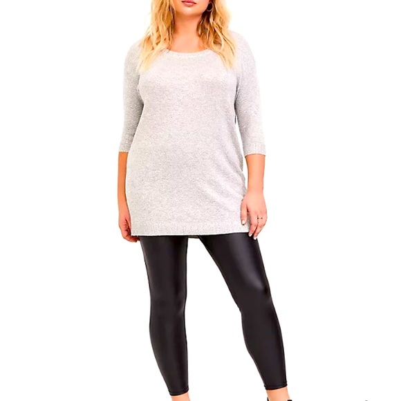 torrid Tops - Torrid LIGHT GREY BOAT NECK TUNIC PULLOVER
